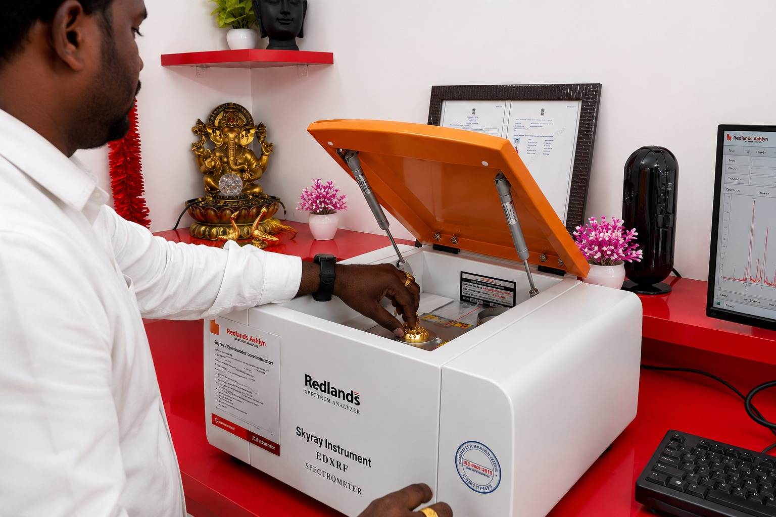Advanced machine testing gold purity for accurate valuation