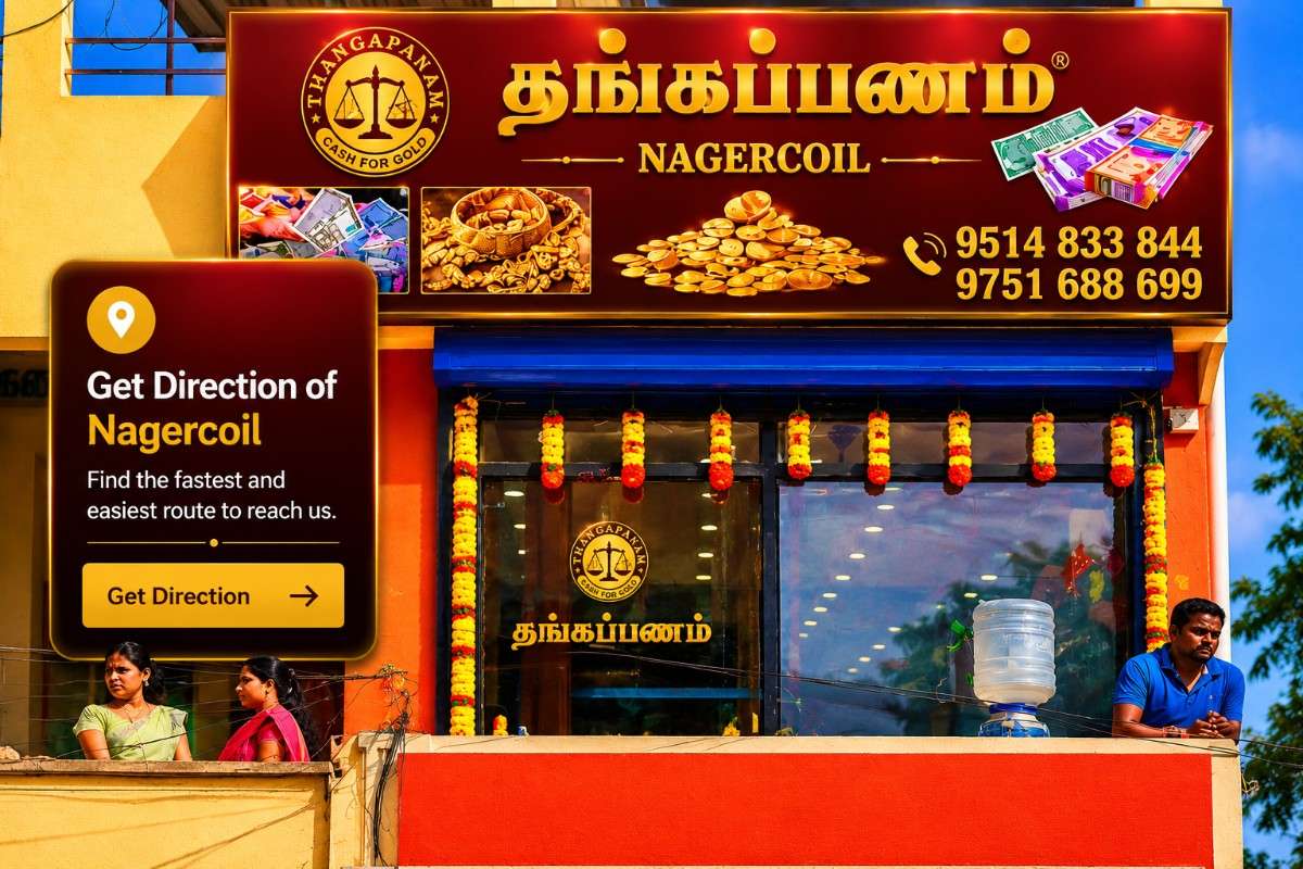Thangapanam gold buying branch in Nagercoil with expert gold evaluation and immediate cash payment.