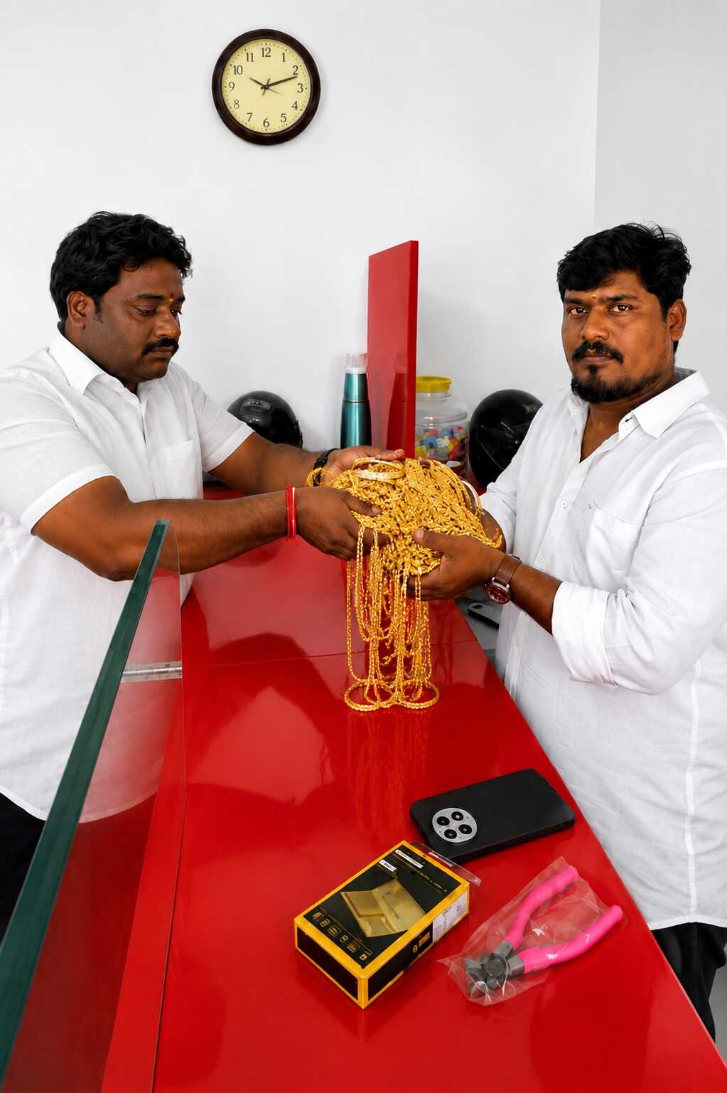 Professional team handling a large-volume gold purchase with transparent service