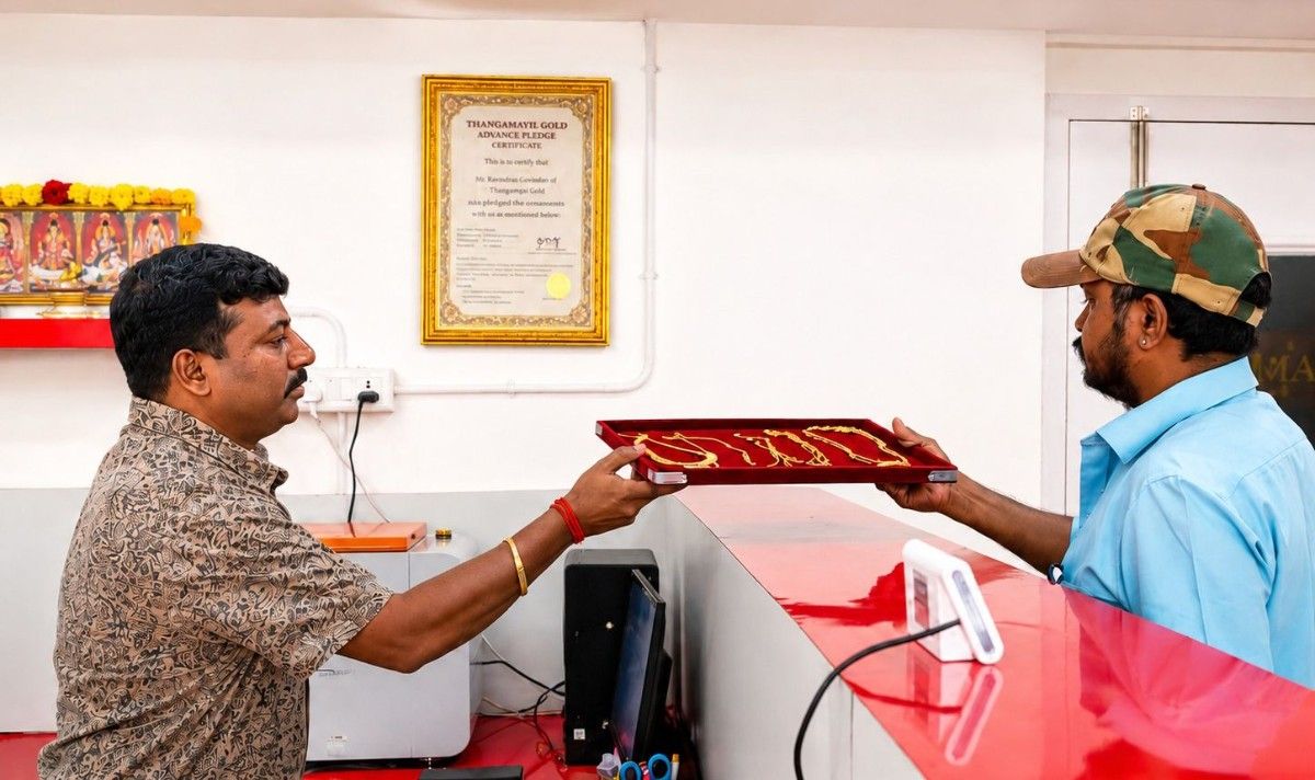 Customer selling gold and receiving instant cash in Tamil Nadu
